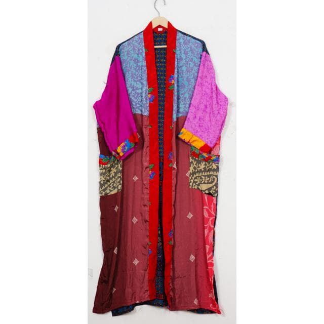 Embroidered Silk Kimono Robe